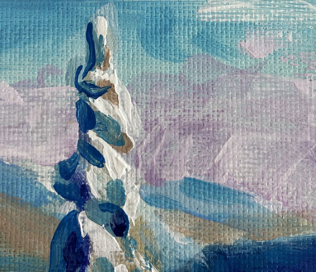 Acrylic painting Snow capped mountain peak Mykhailo Patskan - 4