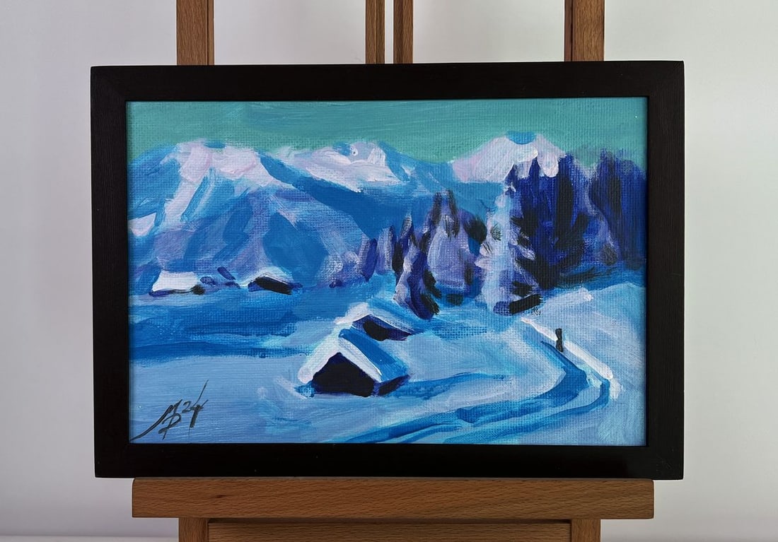 Acrylic painting After the winter snowstorm Mykhailo Patskan (1 of 10)
