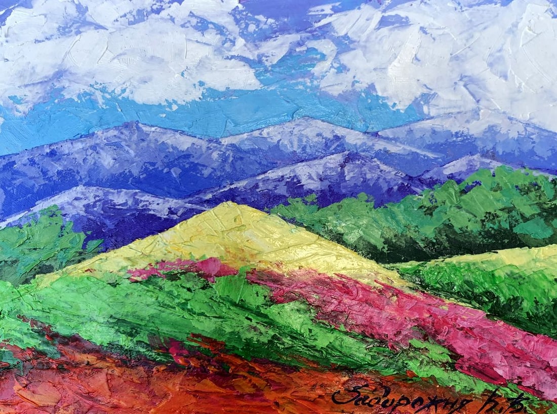Oil painting Mountains and clouds V. Zadorozhnya (1 of 12)