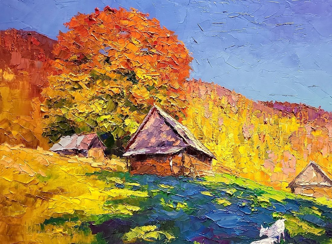 Oil painting Autumn in the Carpathians Serdyuk Boris Petrovich - 4