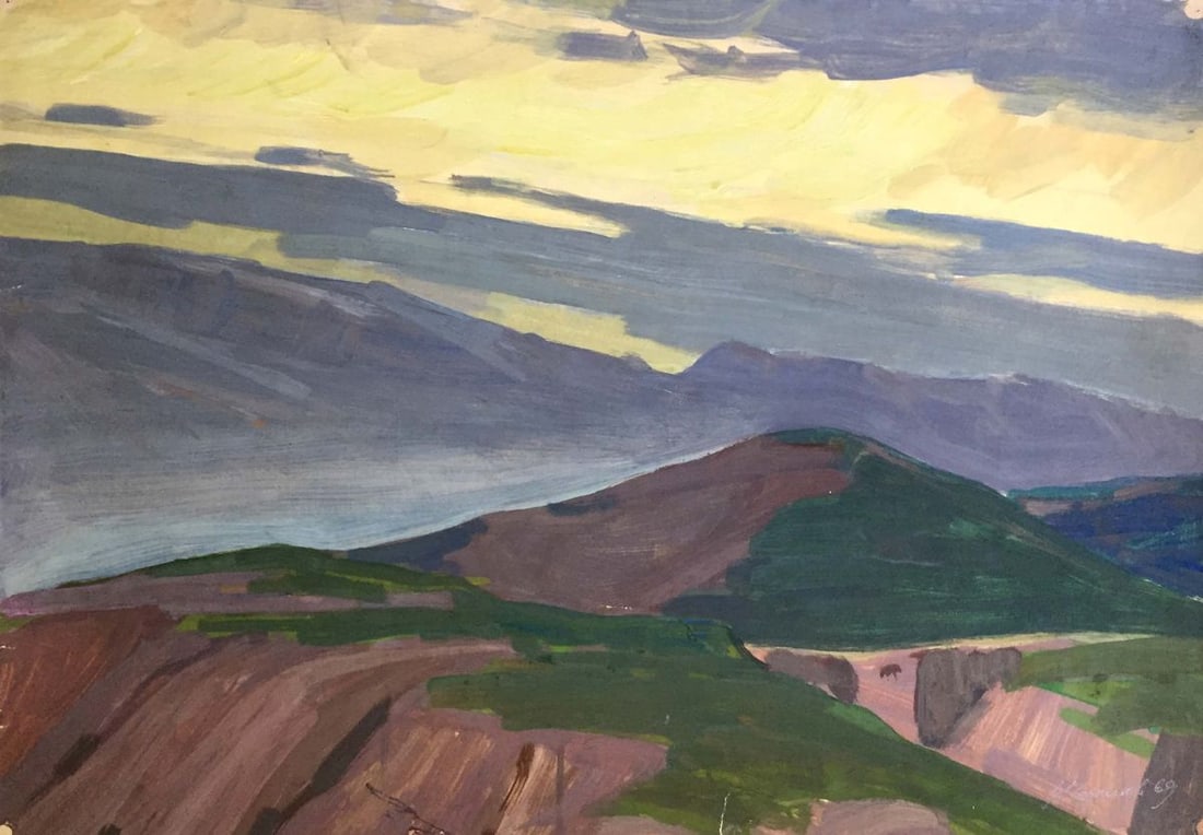 Gouache painting Mountain landscape Chernikov Vladimir Mikhailovich (1 of 10)