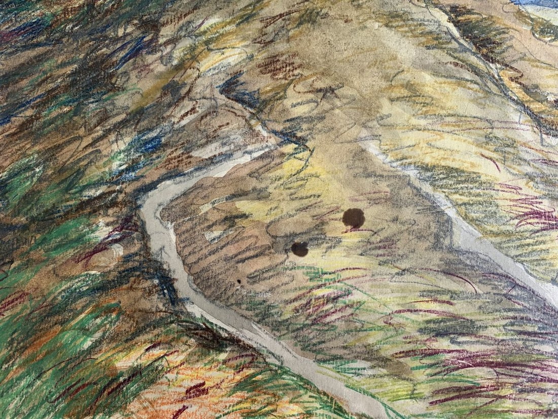 Colored pencils painting The hills A. G. Cherkas - 3