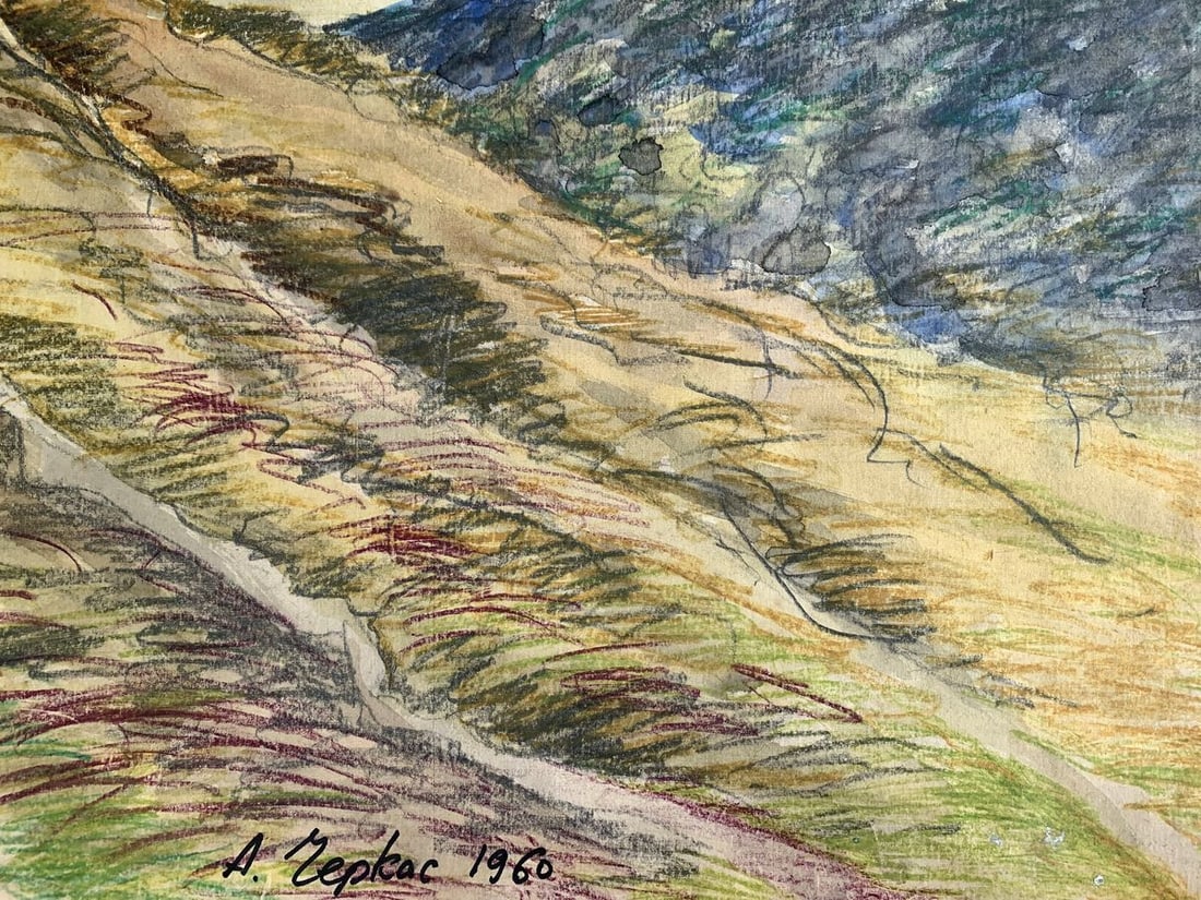Colored pencils painting The hills A. G. Cherkas - 5