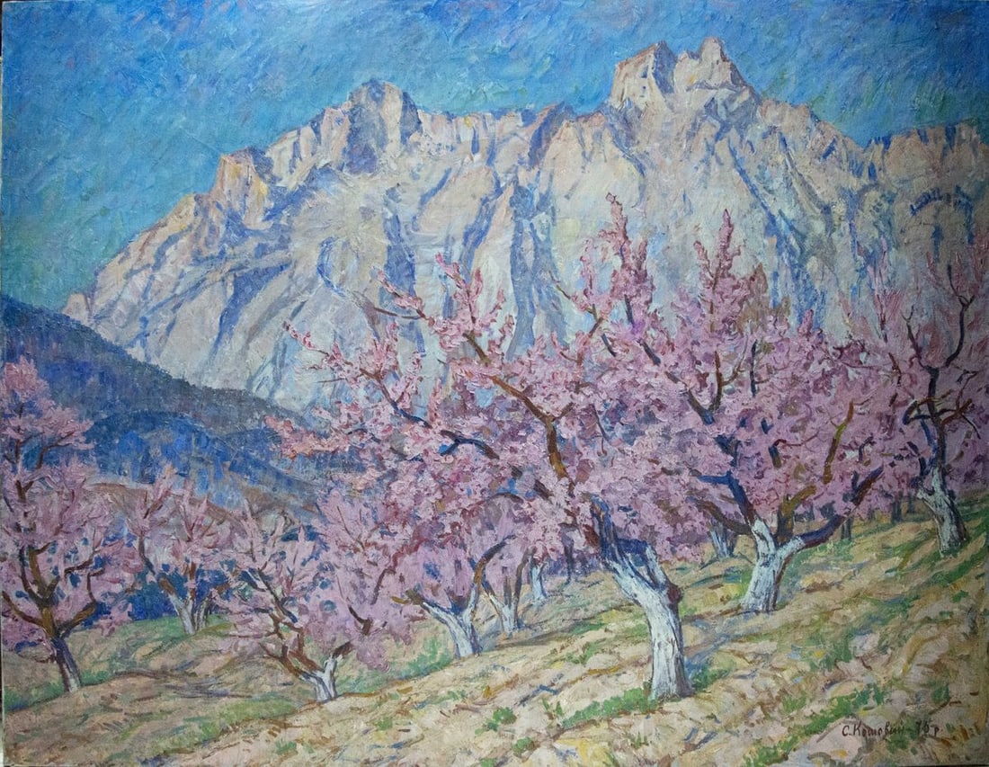 Oil painting Trees are blooming Koshevoi Stepan Lvovich: Title: Oil painting Trees are blooming Koshevoi Stepan Lvovich Description: NoVernd 28 *** ABOUT THIS PAINTING *** * TITLE: "Trees are blooming" * ARTISTS: Koshevoi Stepan Lvovich * SIZE: 150x200 cm/'