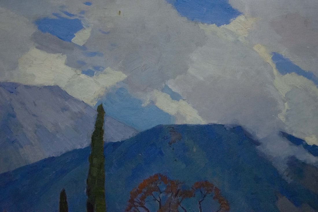 Oil painting Mountain road - 2