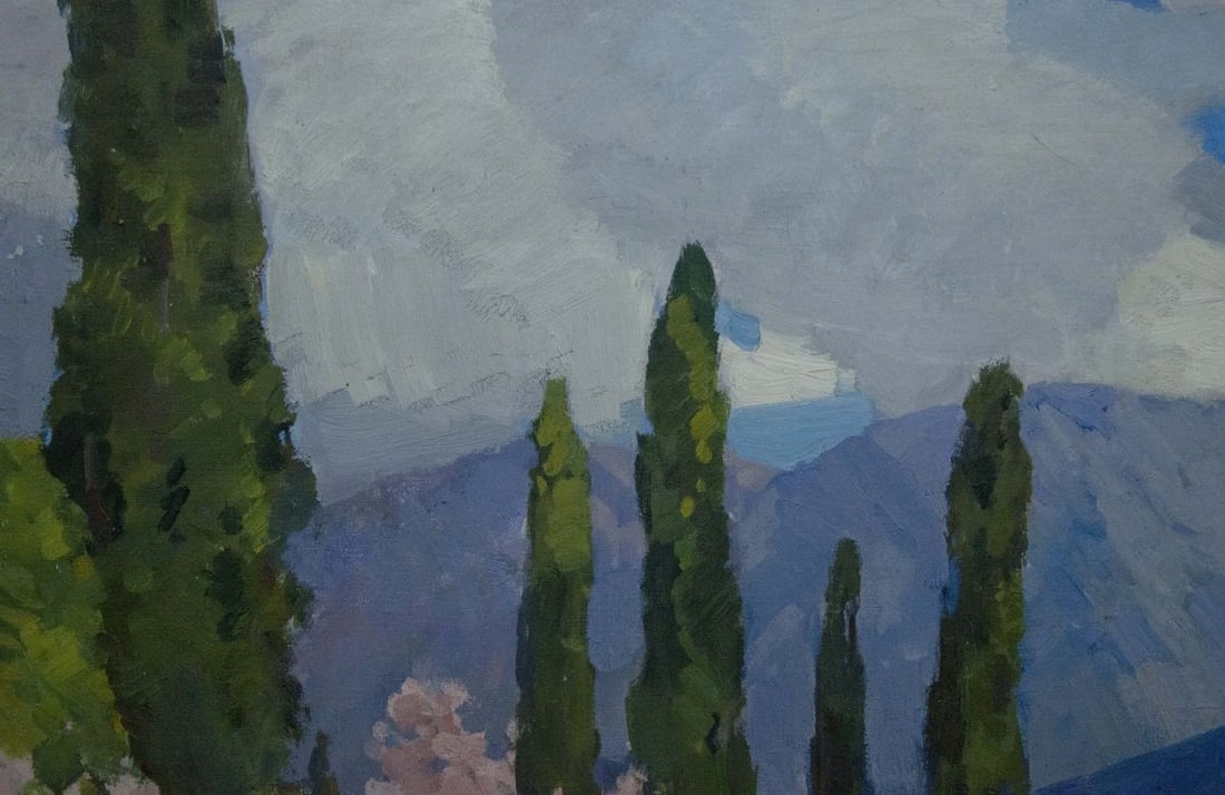Oil painting Mountain road - 3