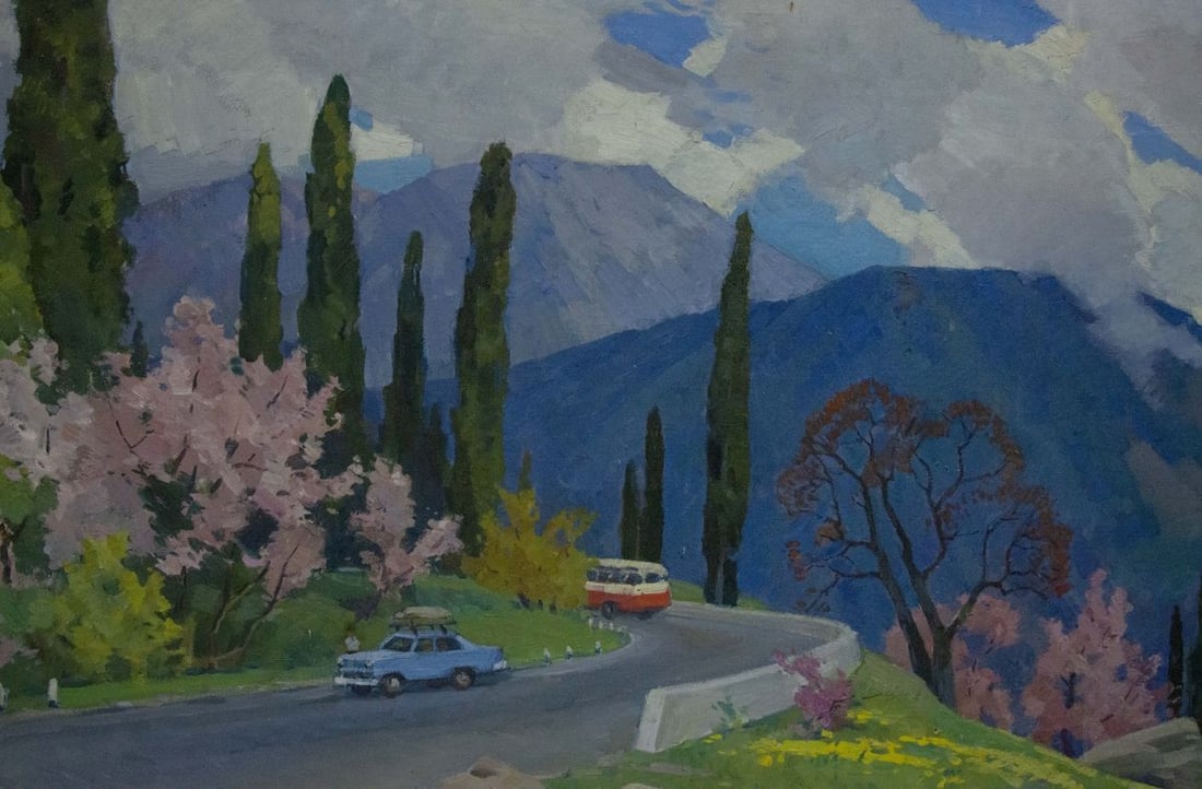 Oil painting Mountain road - 7