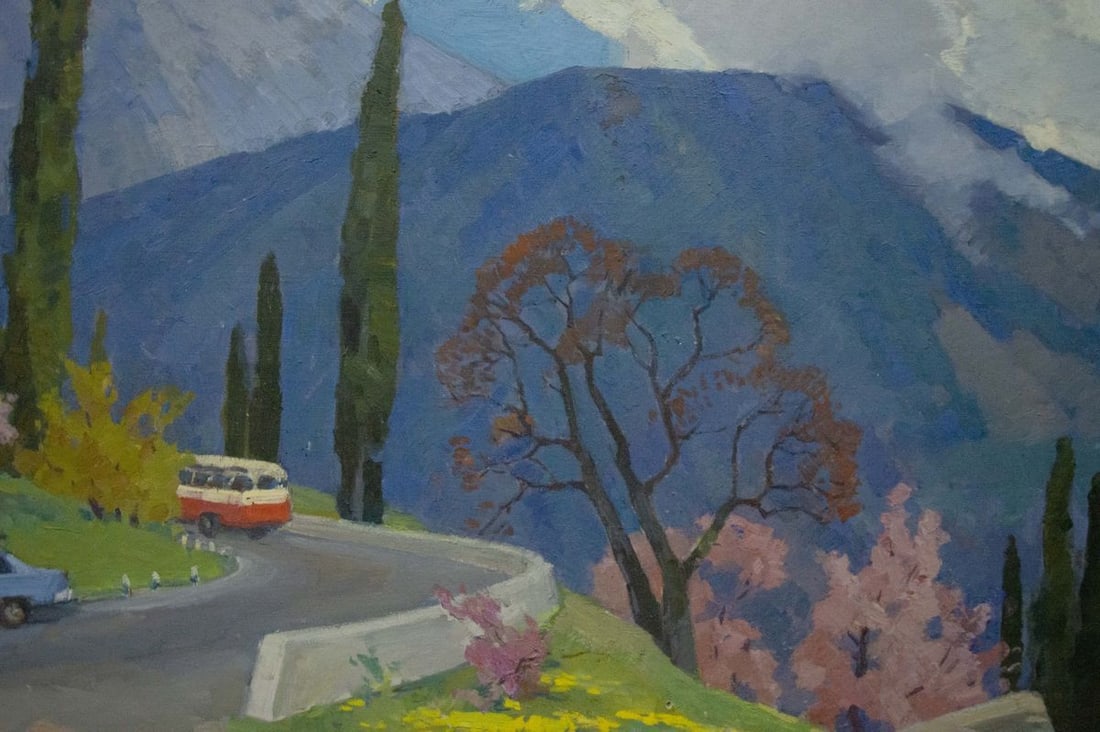 Oil painting Mountain road - 8