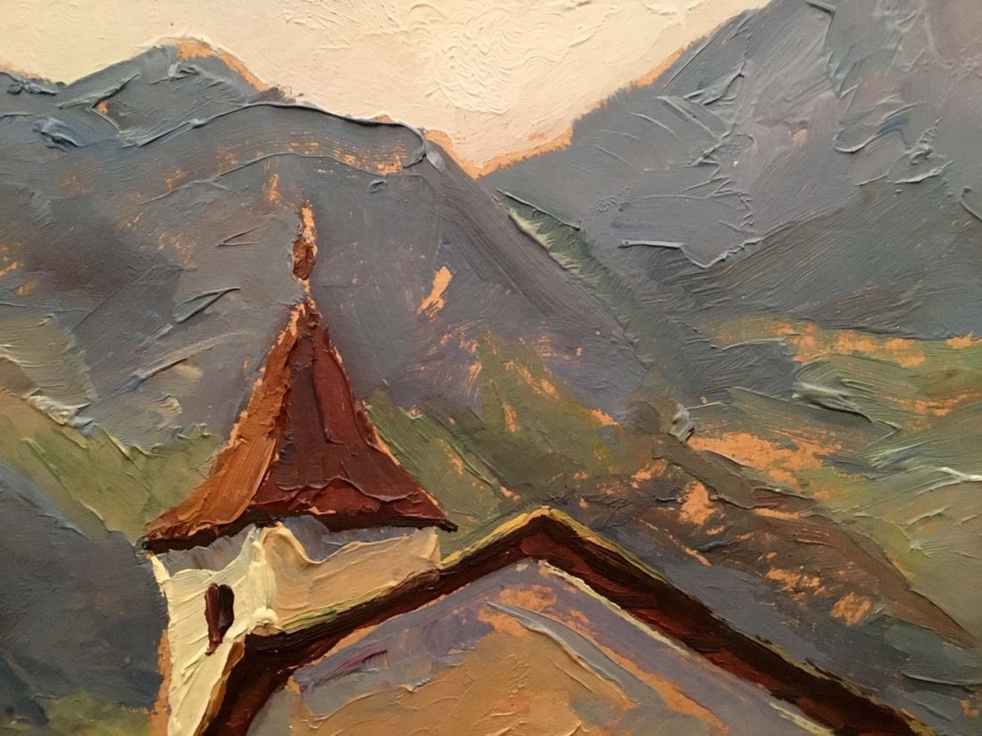 Oil painting Church by the river - 6