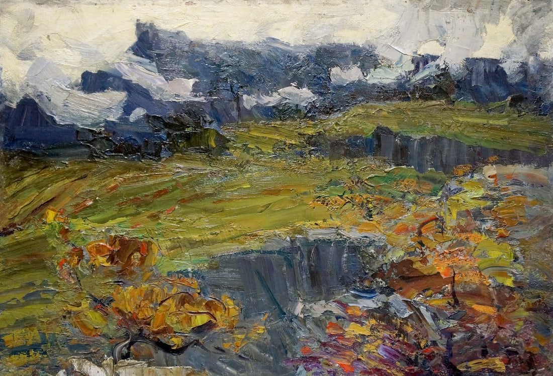 Oil painting Mountain landscape Stremsky Alexander Ivanovich (1 of 8)