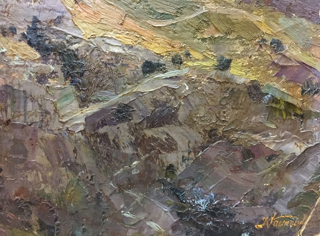 Double oil painting Landscapes. Castle - 10