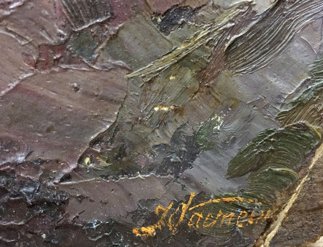 Double oil painting Landscapes. Castle - 12