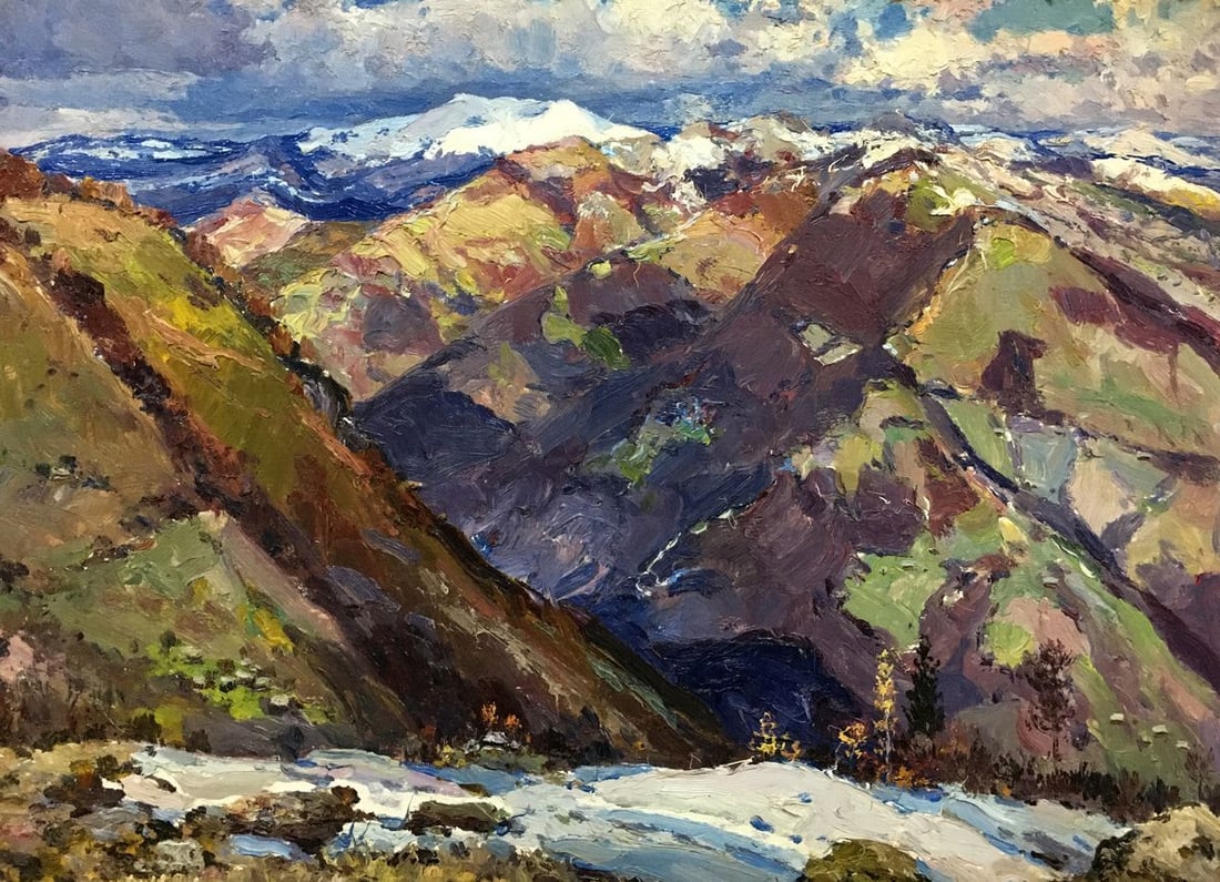 Oil painting The mountains Sidoruk Vladimir Fedorovich: Title: Oil painting The mountains Sidoruk Vladimir Fedorovich Description: NoVern 333 *** ABOUT THIS PAINTING *** * TITLE: "The mountains" * ARTISTS: Sidoruk Vladimir Fedorovich * SIZE: 31.5x45.5 cm/'