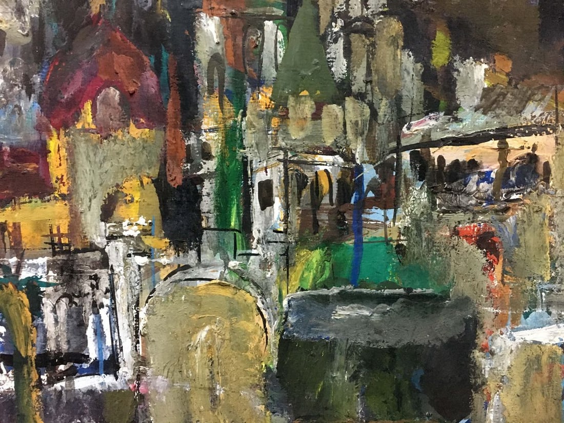Oil painting City in abstraction Zebek Vladimir Evgenievich - 5