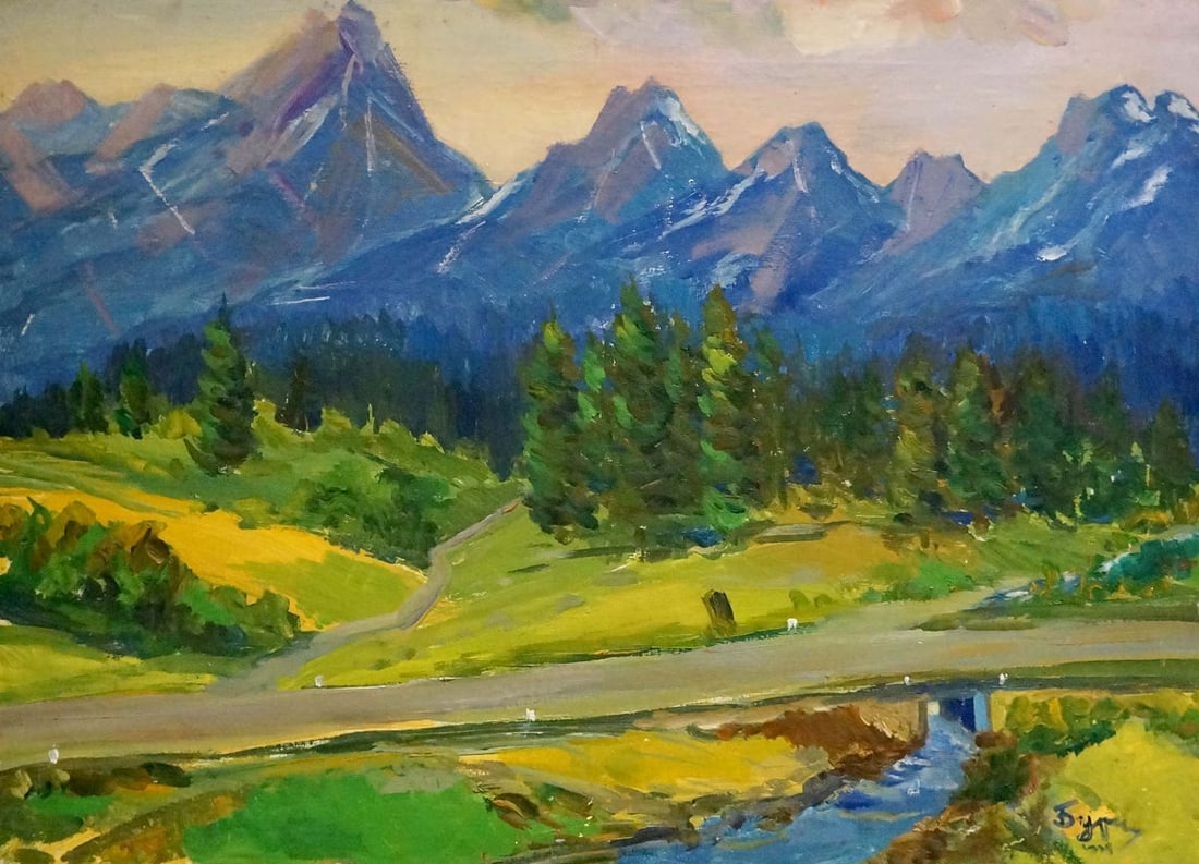 Oil painting Mountain landscape Kogan-Shats Matvey Borisovich (1 of 8)