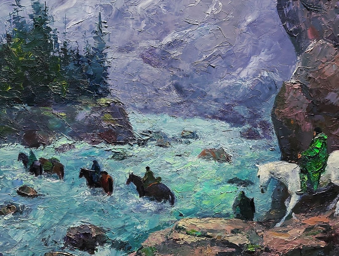 Oil painting Dangerous stream in the mountains Boris Serdyuk - 8