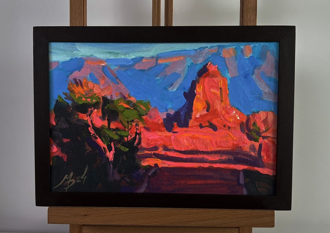 Acrylic painting Stone walls of time Mykhailo Patskan: Title: Acrylic painting Stone walls of time Mykhailo Patskan Description: NoAAA4858The acrylic painting on cardboard titled "Stone Walls of Time" captures the grandeur and timeless presence of towerin