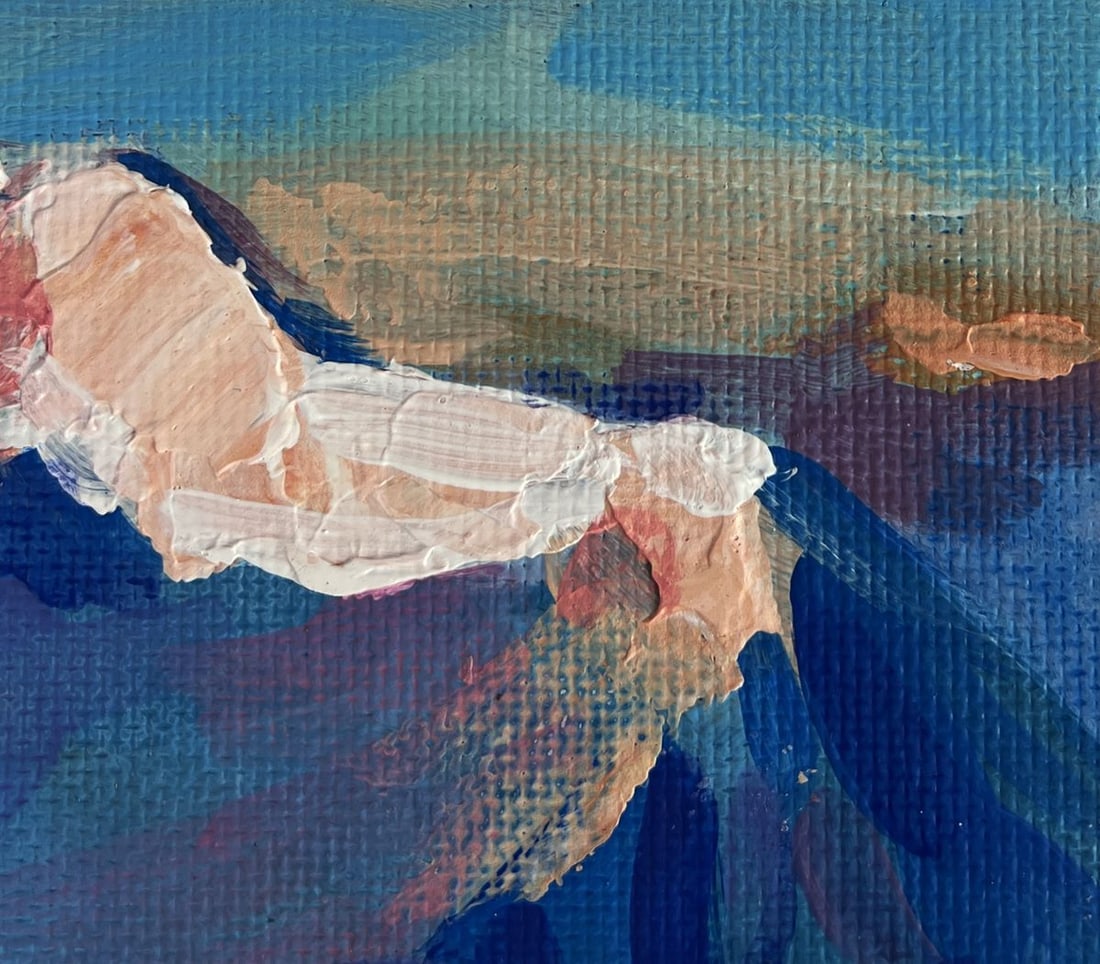 Acrylic painting Holidays in the winter mountains Mykhailo Patskan - 4