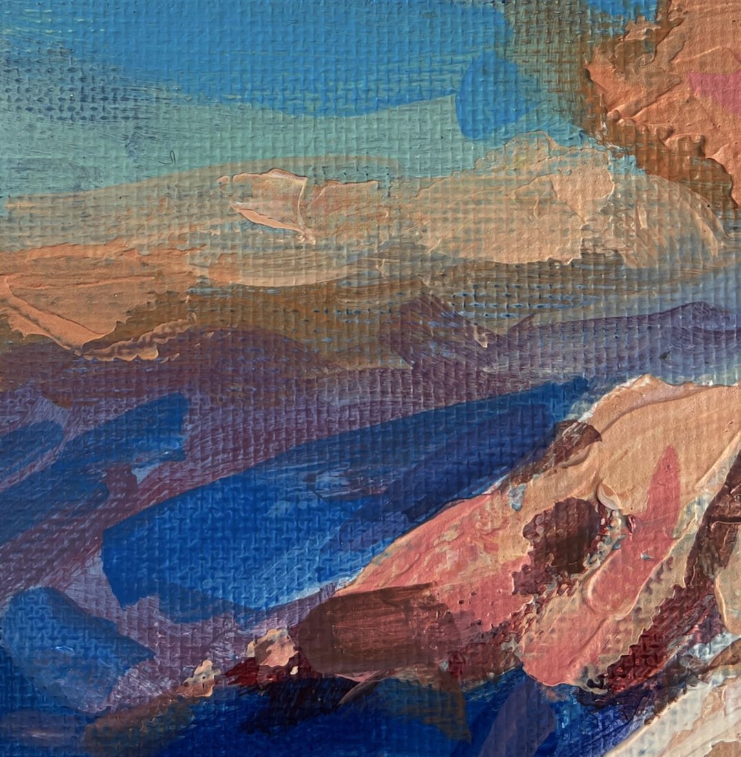 Acrylic painting Holidays in the winter mountains Mykhailo Patskan - 6