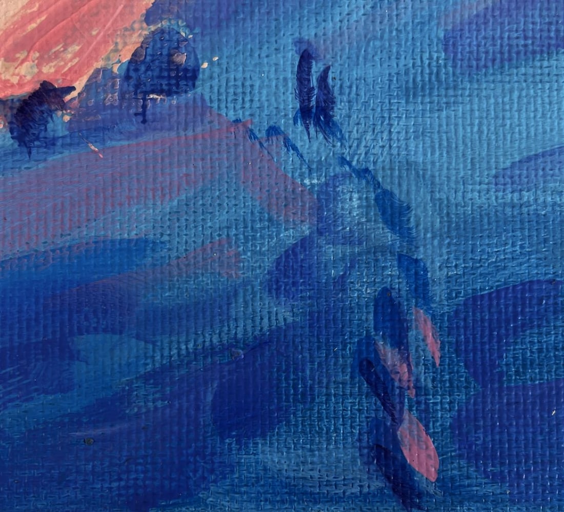 Acrylic painting Holidays in the winter mountains Mykhailo Patskan - 8