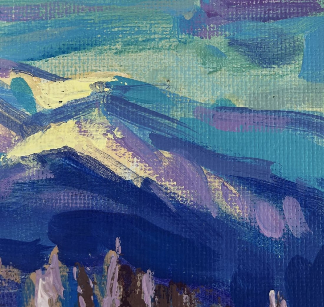 Acrylic painting The beauty of mountain winter Mykhailo Patskan - 4
