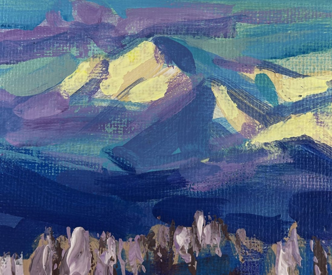 Acrylic painting The beauty of mountain winter Mykhailo Patskan - 5