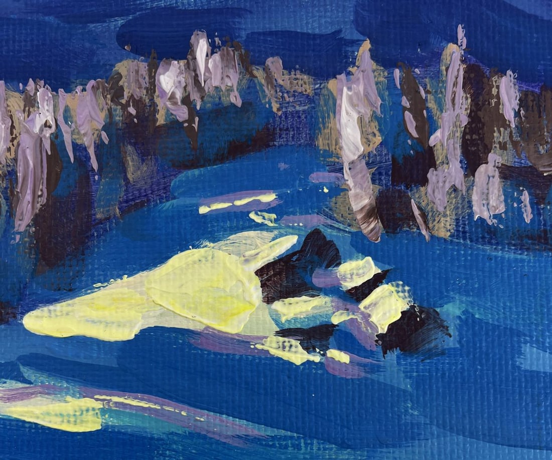 Acrylic painting The beauty of mountain winter Mykhailo Patskan - 8