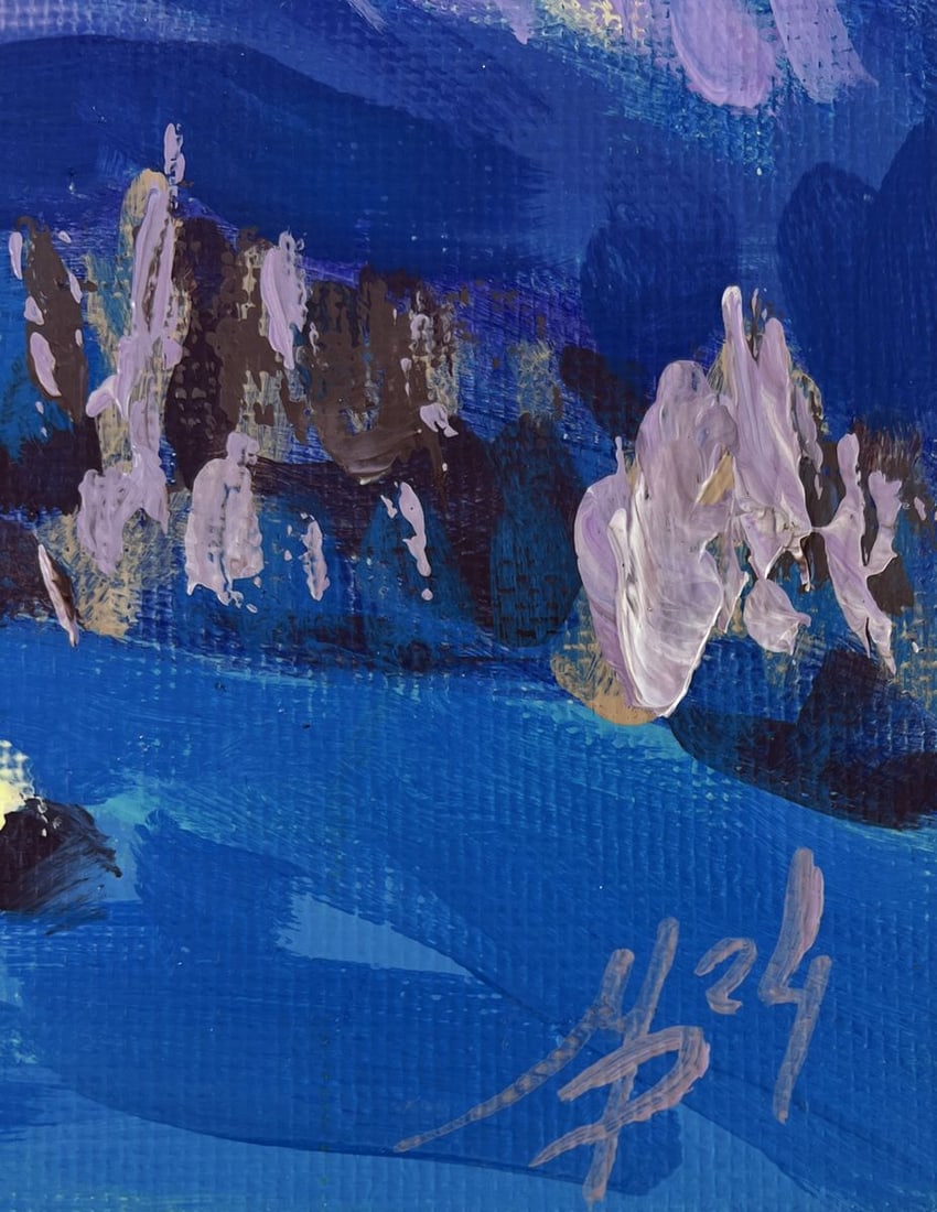 Acrylic painting The beauty of mountain winter Mykhailo Patskan - 9