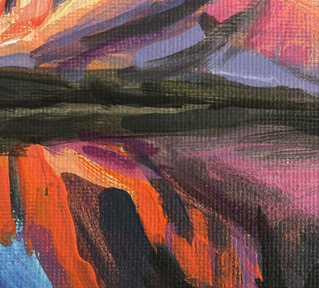 Acrylic painting Mountain valley and lake Mykhailo Patskan - 7