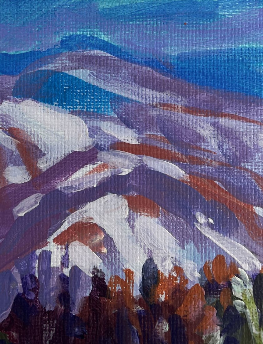 Acrylic painting Winter Mountain Range Mykhailo Patskan - 6