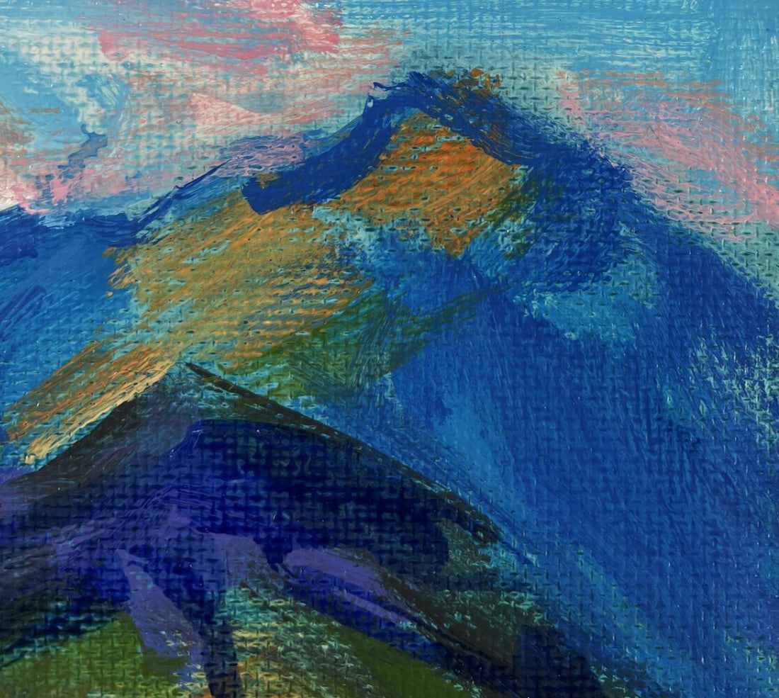 Acrylic painting Walking on the top of the mountains Mykhailo Patskan - 4