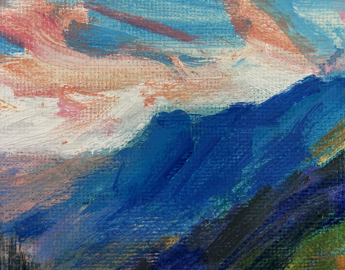 Acrylic painting Walking on the top of the mountains Mykhailo Patskan - 5
