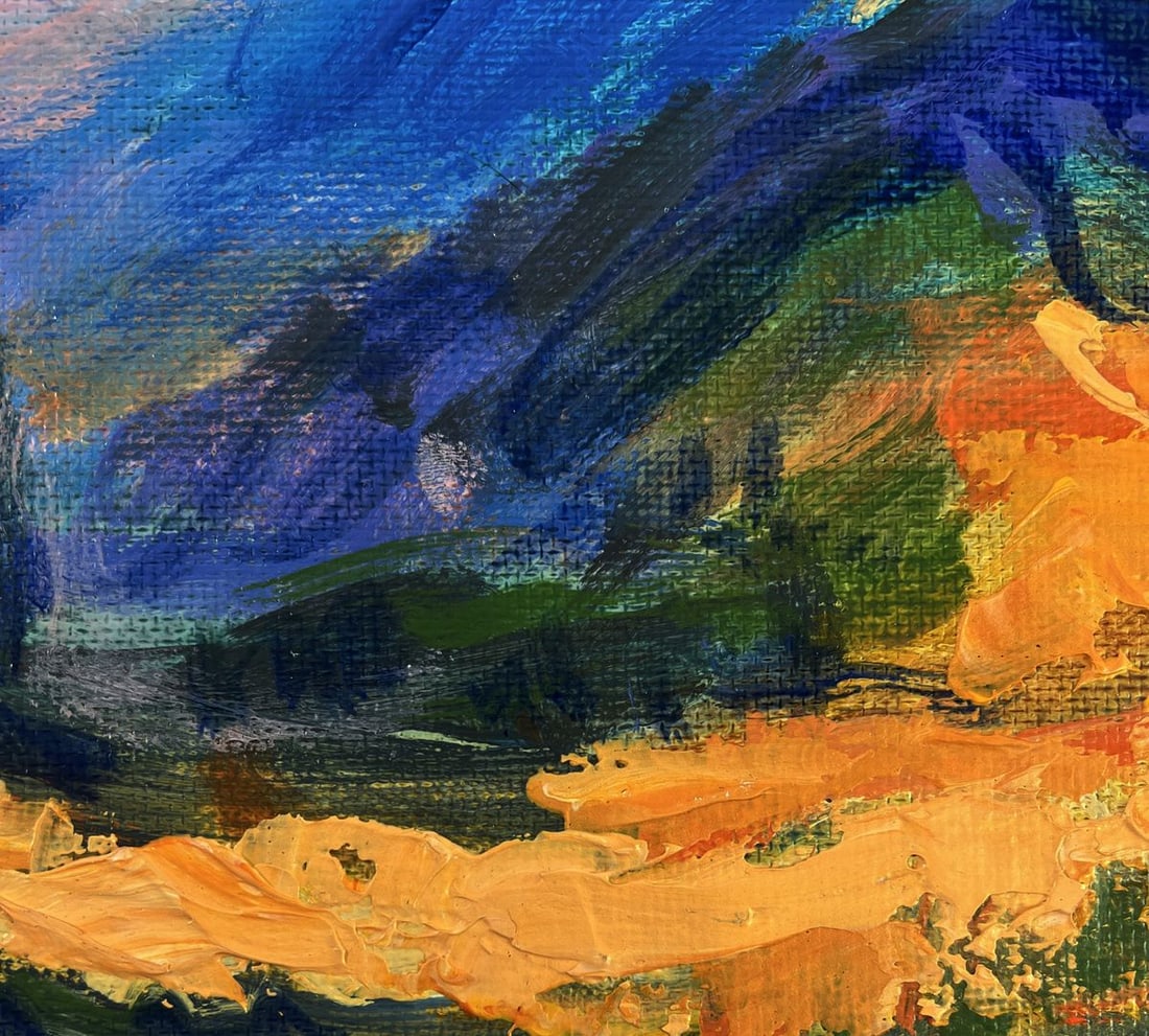 Acrylic painting Walking on the top of the mountains Mykhailo Patskan - 7