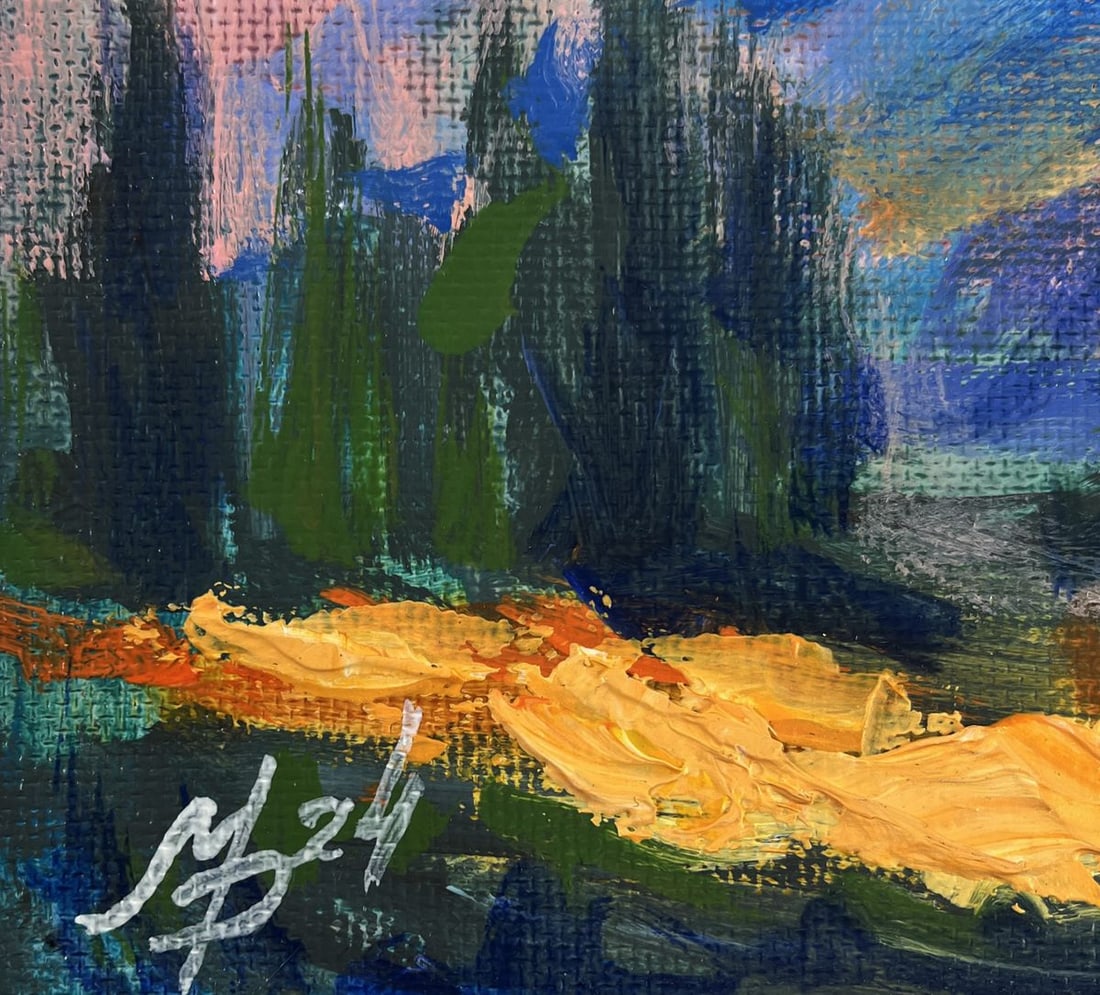 Acrylic painting Walking on the top of the mountains Mykhailo Patskan - 9