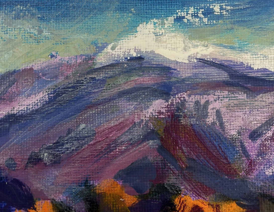 Acrylic painting First snow in the mountains Mykhailo Patskan - 5