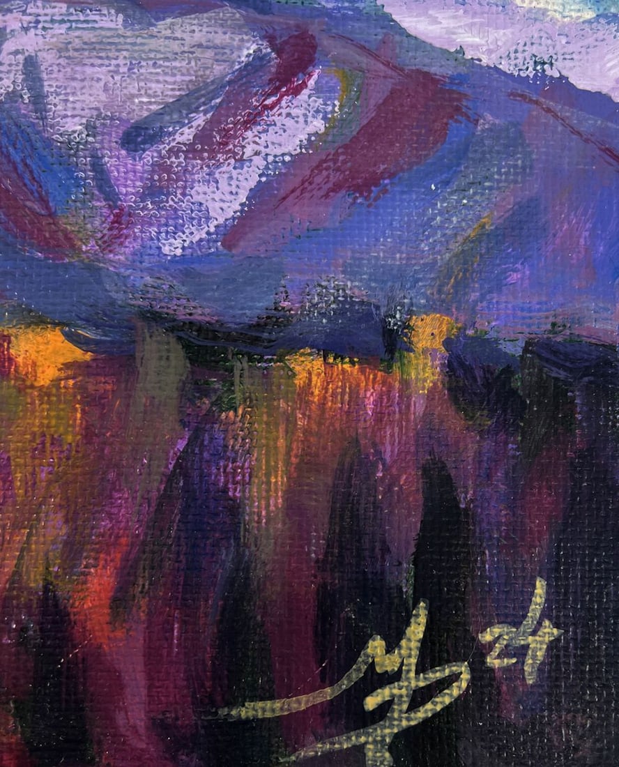 Acrylic painting First snow in the mountains Mykhailo Patskan - 9