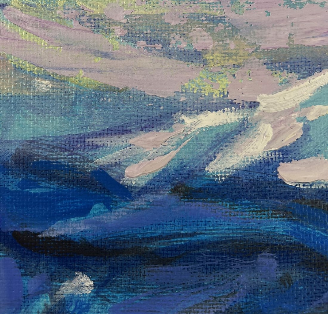Acrylic painting Winter ski resort Mykhailo Patskan - 6