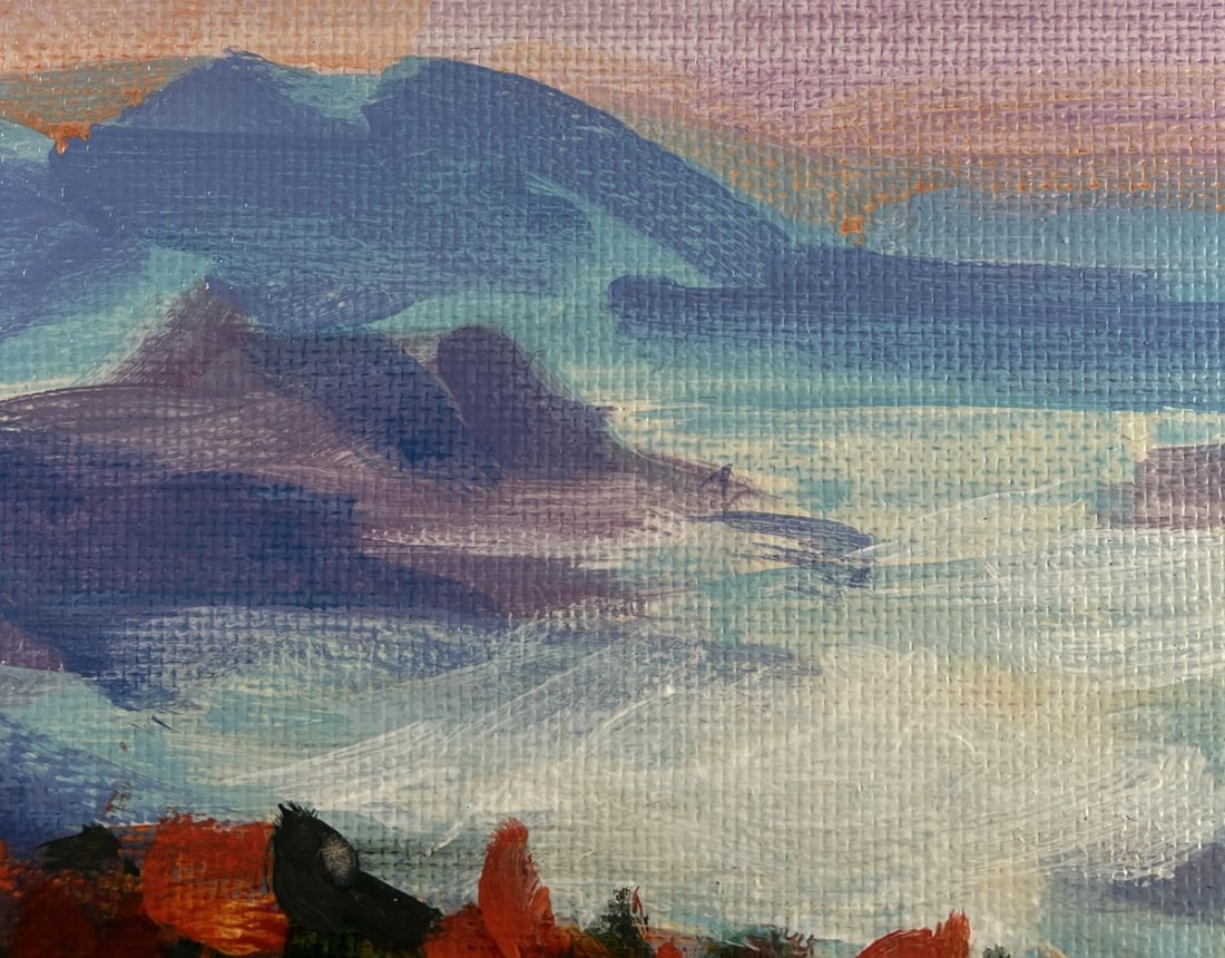 Acrylic painting Fog in the mountain valley Mykhailo Patskan - 5