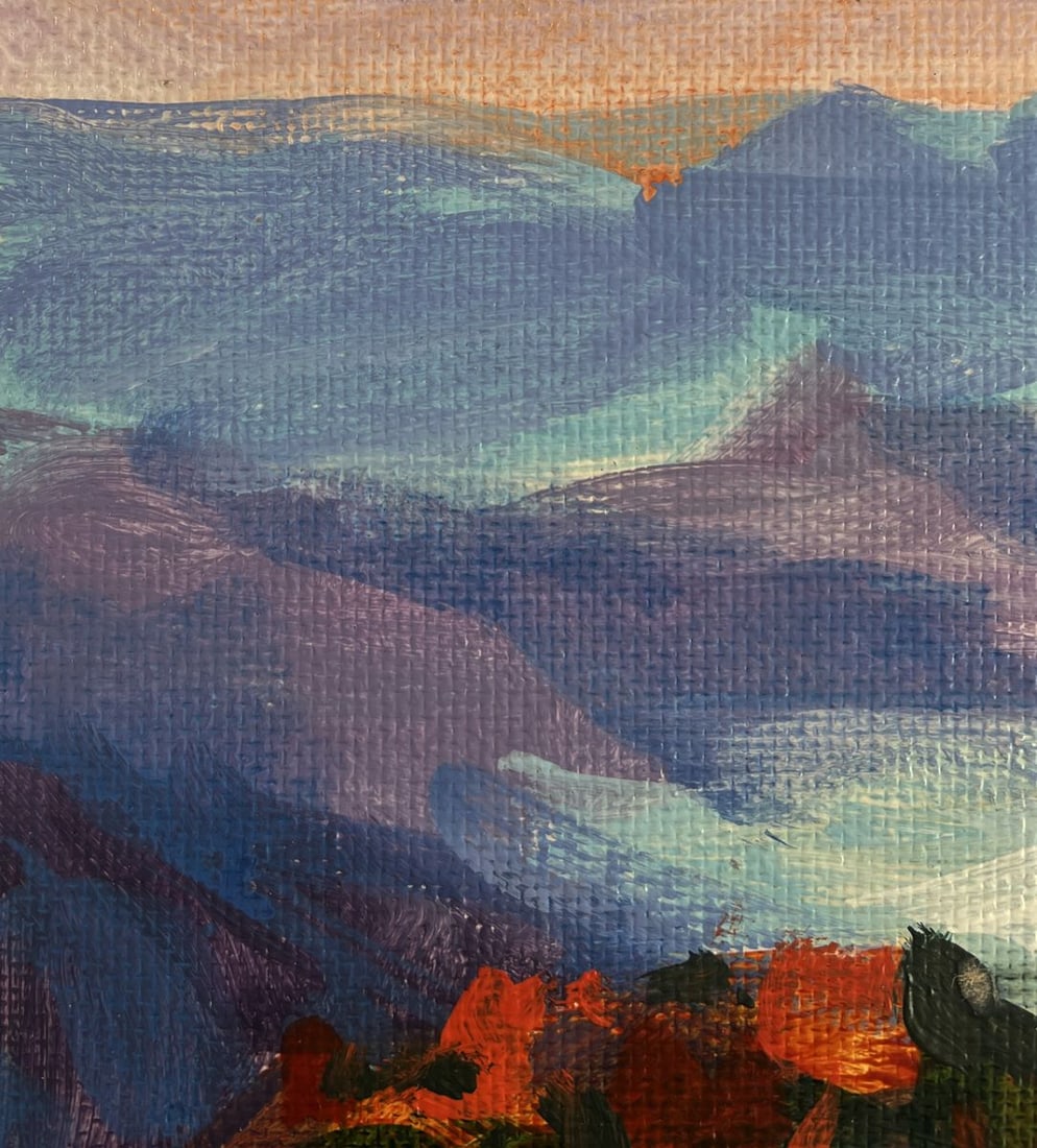 Acrylic painting Fog in the mountain valley Mykhailo Patskan - 6