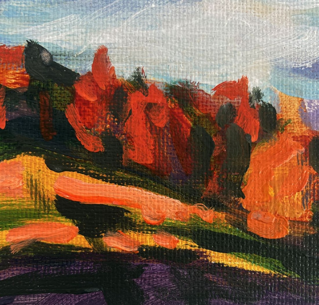 Acrylic painting Fog in the mountain valley Mykhailo Patskan - 8