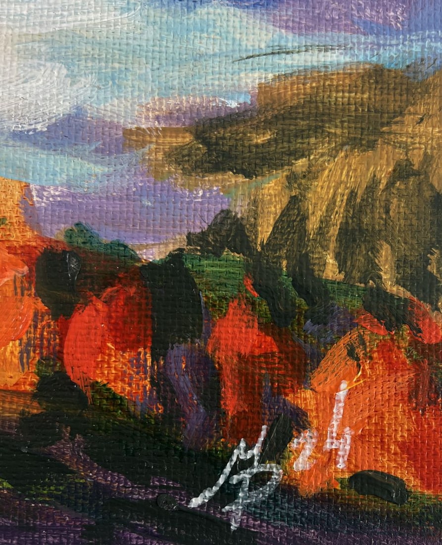 Acrylic painting Fog in the mountain valley Mykhailo Patskan - 9
