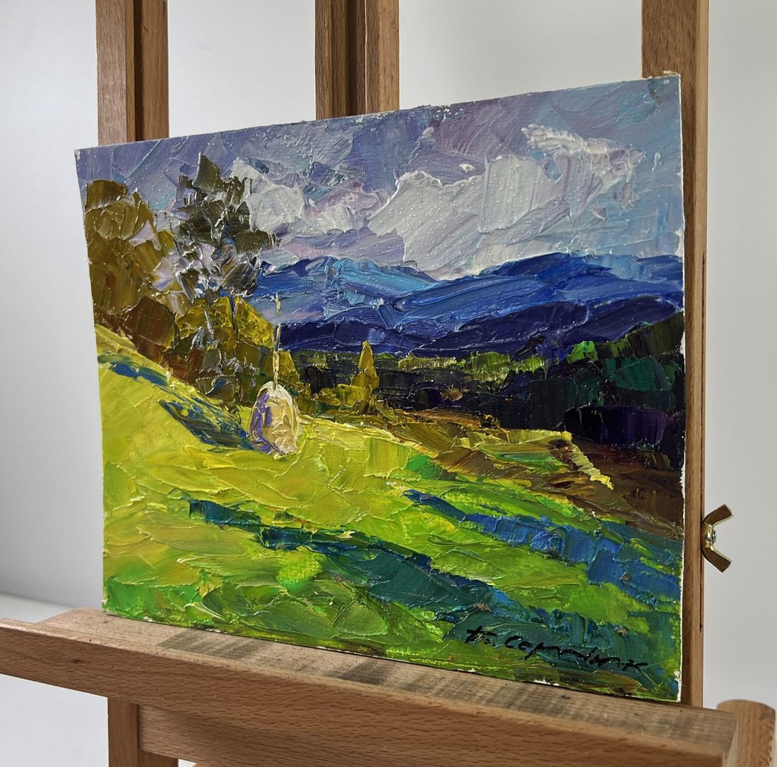 Oil painting Haystack in the mountains Boris Serdyuk - 2
