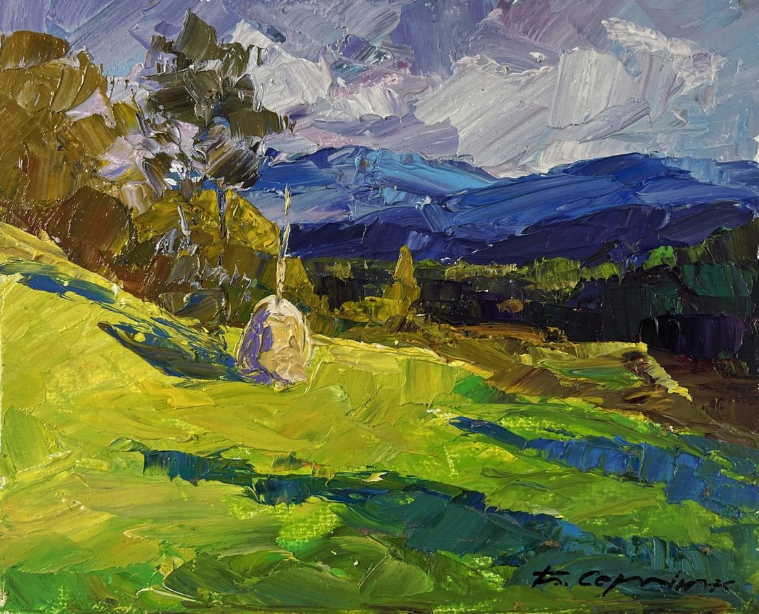 Oil painting Haystack in the mountains Boris Serdyuk - 3