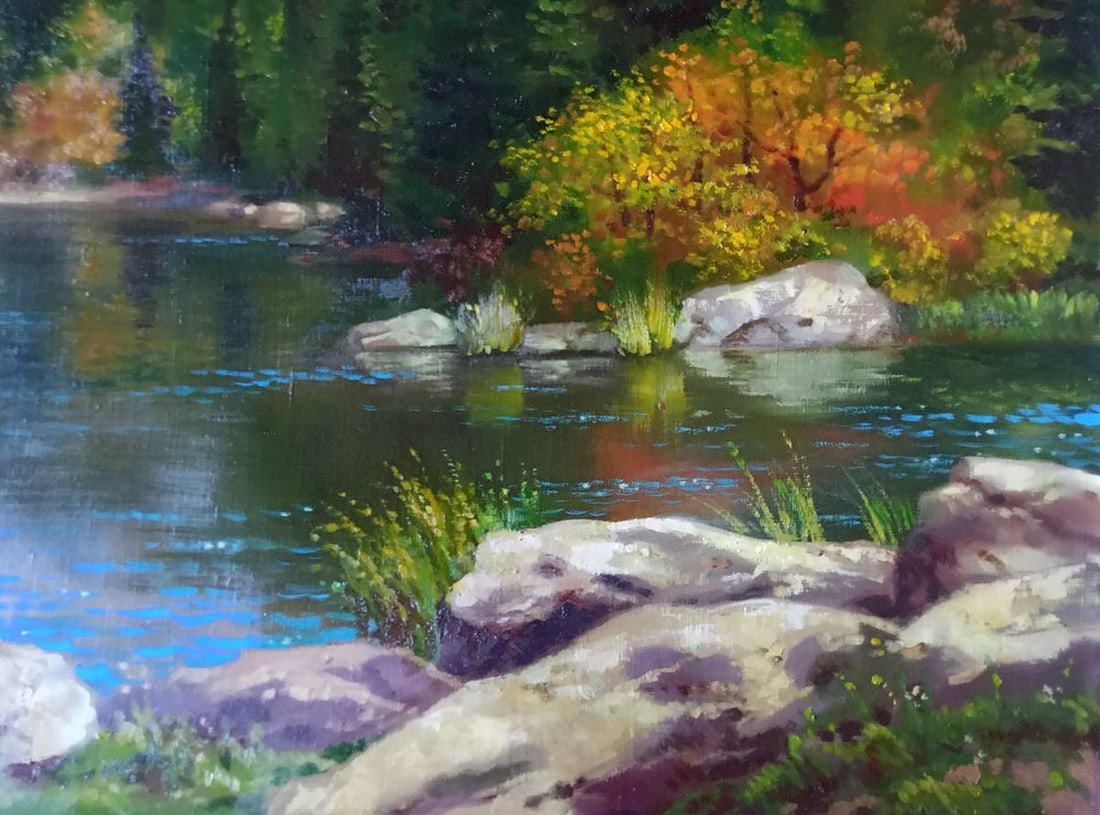 Oil painting Mountain Lake Anatoly Borisovich Tarabanov - 6