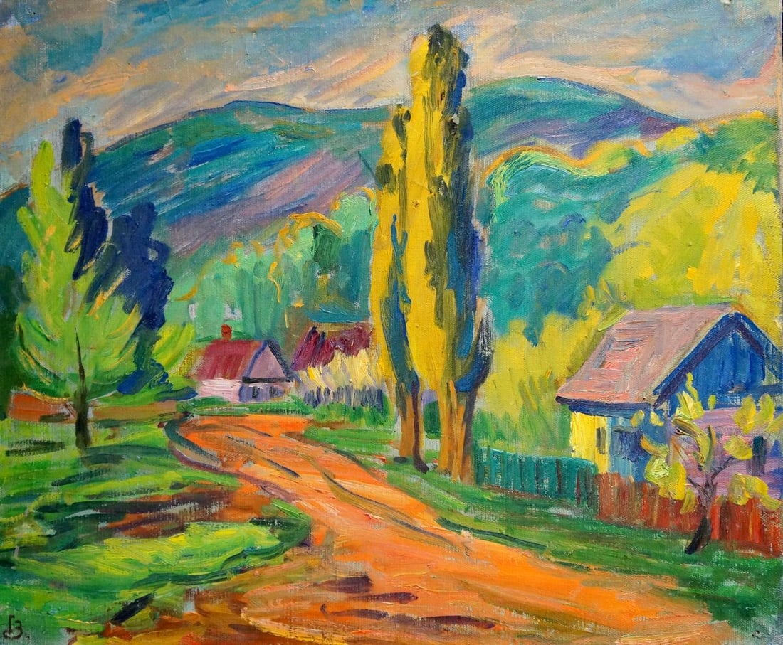 Oil painting Landscape of the village Zakharyan Gurgen Arutyunovich: Title: Oil painting Landscape of the village Zakharyan Gurgen Arutyunovich Description: NoVern 1114 *** ABOUT THIS PAINTING *** * TITLE: "Landscape of the village" * ARTISTS: Zakharyan Gurgen