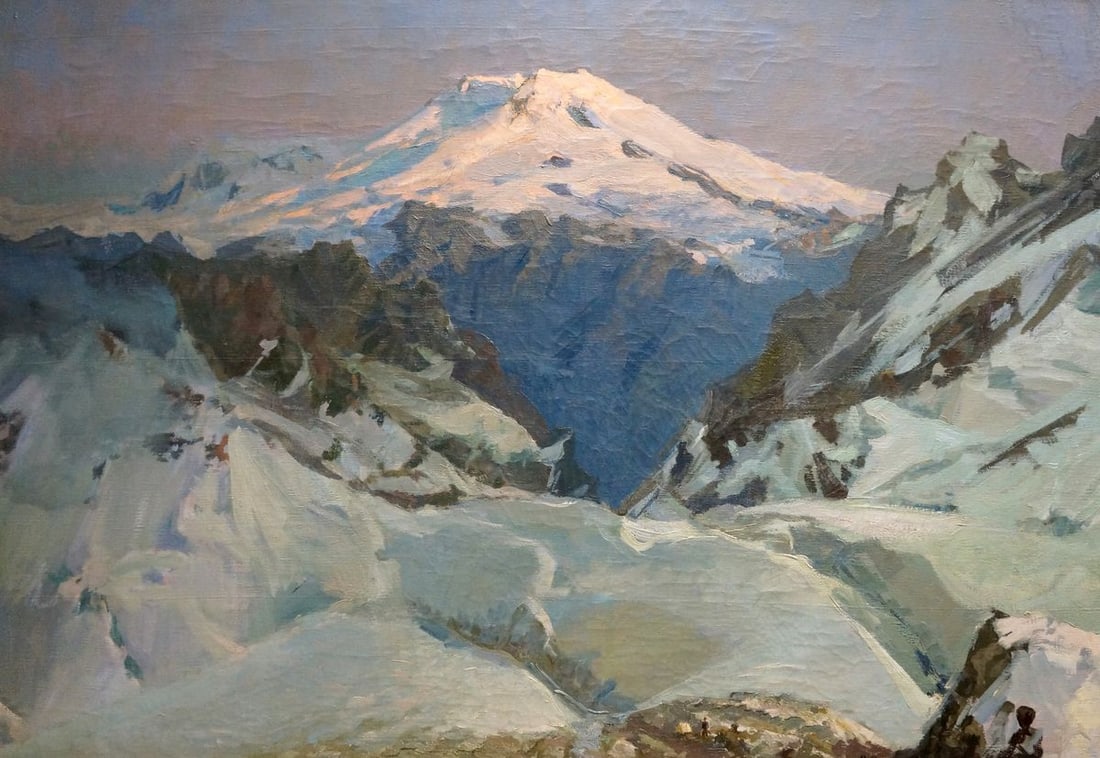 Oil painting Elbrus Smirnov Evgeny Vladimirovich: Title: Oil painting Elbrus Smirnov Evgeny Vladimirovich Description: NoVern 1361 *** ABOUT THIS PAINTING *** * TITLE: "Elbrus" * ARTISTS: Smirnov Evgeny Vladimirovich * SIZE: 100x145 cm/'39.37x57.08