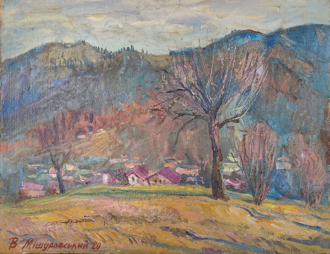 Oil painting March Mishurovsky V. V.: Title: Oil painting March Mishurovsky V. V. Description: No36 *** ABOUT THIS PAINTING *** * TITLE: "March" * ARTISTS: Mishurovsky V. V. * SIZE:34,5x45cm / 13,58x17,71 inches * MEDIUM: Oil, cardboard *