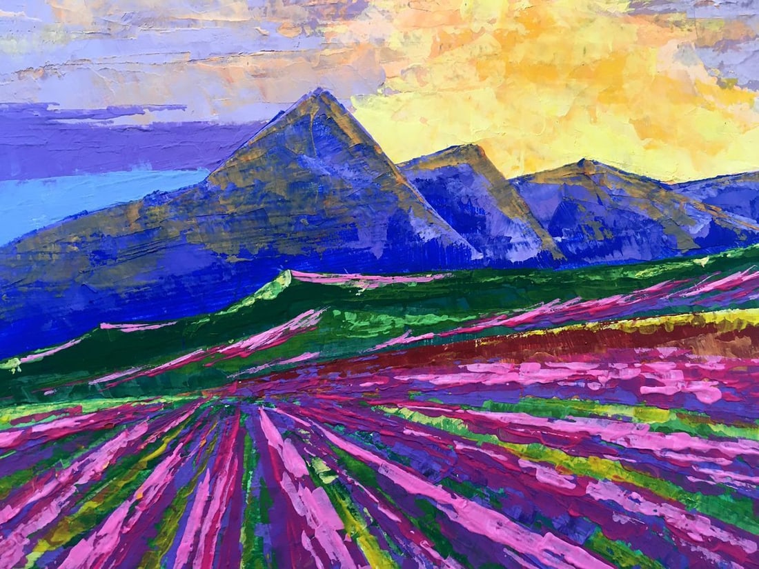 Oil painting Sunrise on the mountains Zadorozhnya V. V. - 11