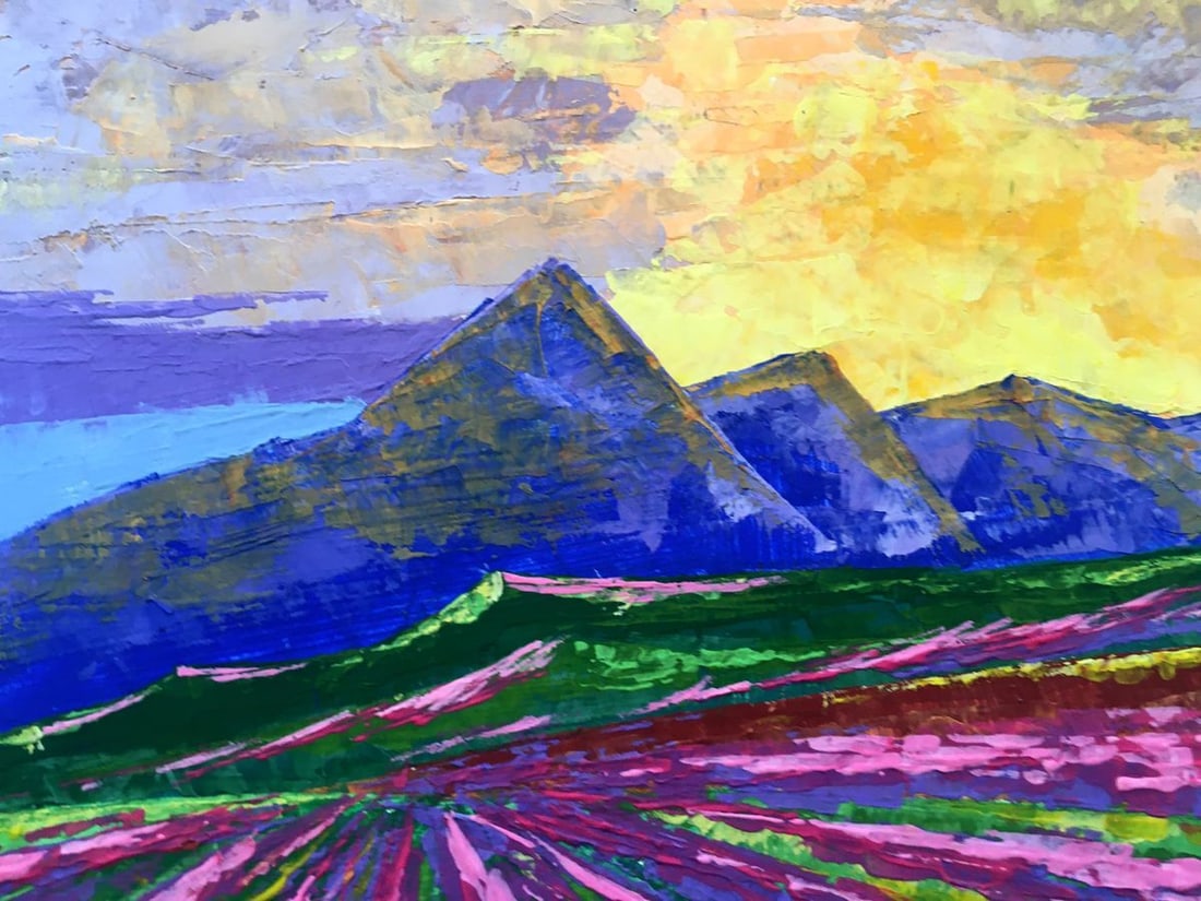 Oil painting Sunrise on the mountains Zadorozhnya V. V. - 5