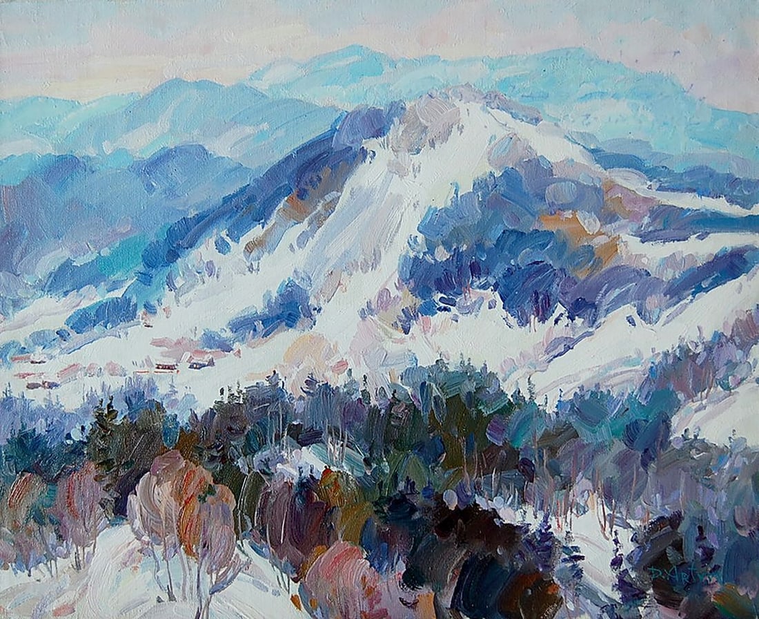 Oil painting Carpathians in Bukovel Kotmin Dmitry: Title: Oil painting Carpathians in Bukovel Kotmin Dmitry Description: NoKotmin 25*** ABOUT THIS PAINTING **** TITLE: "Carpathians in Bukovel"* ARTISTS: Kotmin Dmitry* SIZE: 40x50 cm/'15.74x19.68